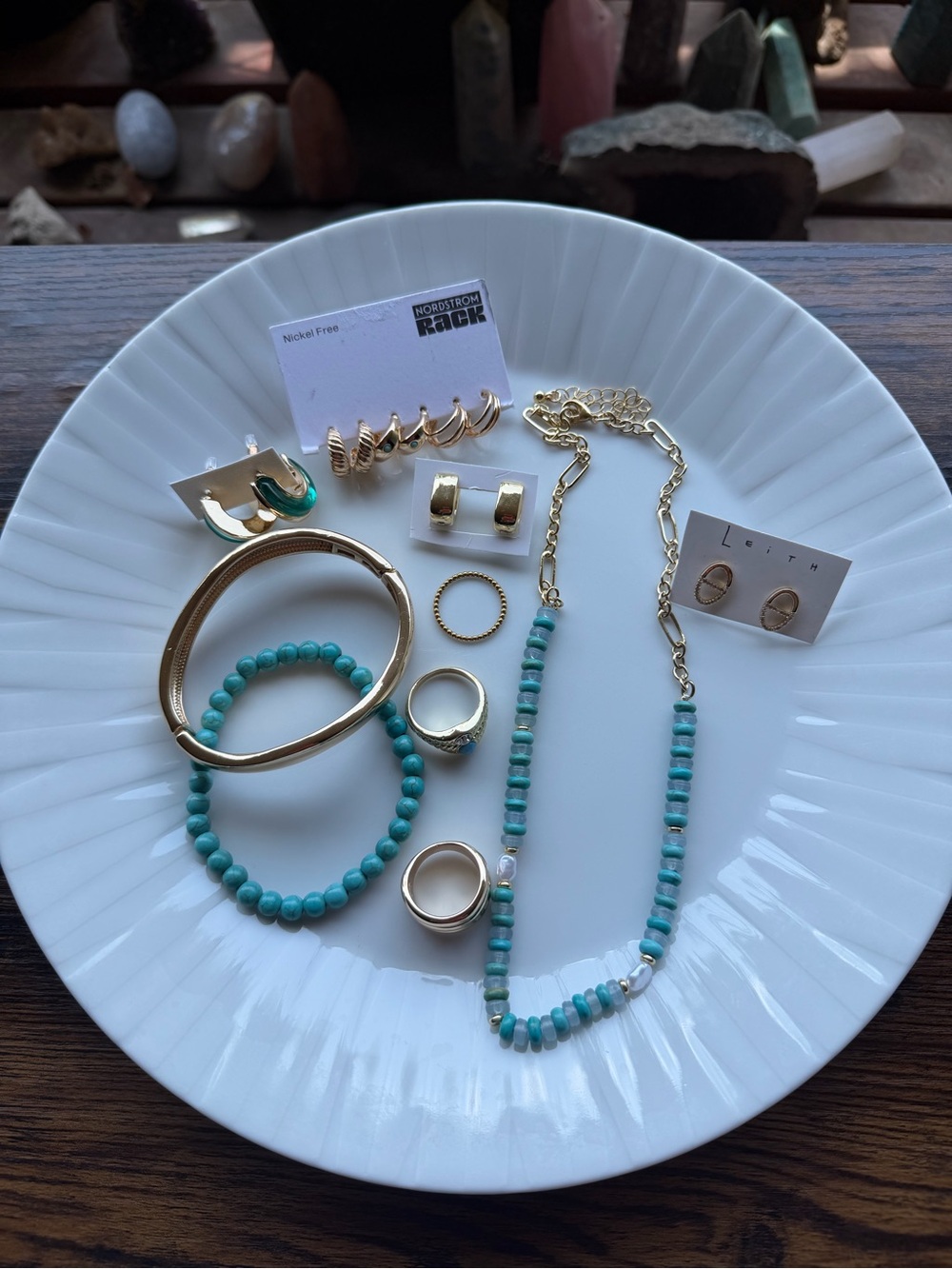 Gold Jewelry Bundle Blue Details